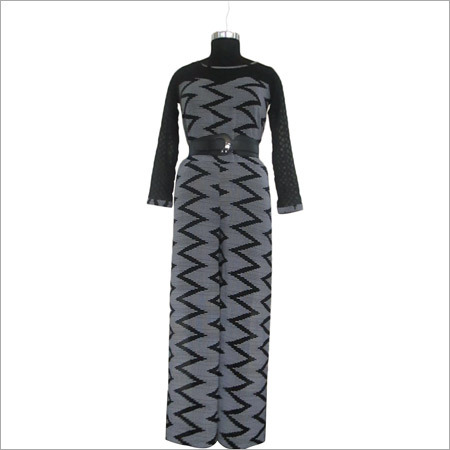 Jump Suit - Polyester Blend, S-XL, Gray | Pullover Closure, Zigzag Pattern, Stylish Design, Comfortable Fit, Versatile Style, Durable