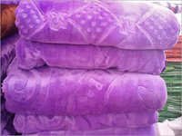100% Polyester Plain Emboss Mink Blanket - Full Size, Purple Striped Design | Smooth And Warm, Skin-friendly, Colorfastness