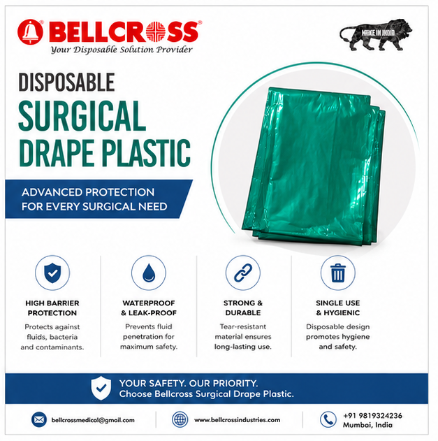 Steri Drape - Hospital Grade, Blue Color | Lightweight, Recyclable, Attractive Pattern, Long Service Life