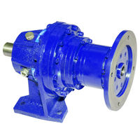 Blue Industrial Foot Mounted Planetary Gearbox