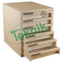 Tissue Wax Block Storage Cabinet - Duro-board, Laminated Exterior, 4x4x2 Inch Compartments | Lockable Dust-proof Door, Smoothly Sliding Drawers, 20,000 Block Capacity