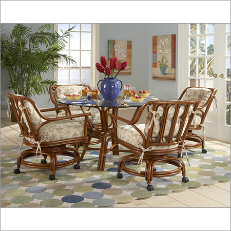 Cane Dining Table Set