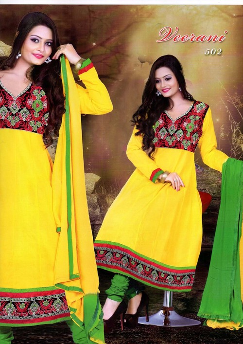 Attractive Dress Collection - Cotton Blend, 44 Inch, Yellow | Floral Embroidery, Stylish Design, Comfortable Fit, Elegant Look, Vibrant Colors, Perfect Stitching, Trendy Style, Multiple Sizes