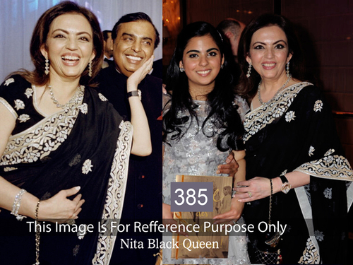 Fancy Black Georgette Party Wear Saree - 6.30 Feet Length | Embroidered Design, Short Sleeves, Washable, Suitable for All Seasons