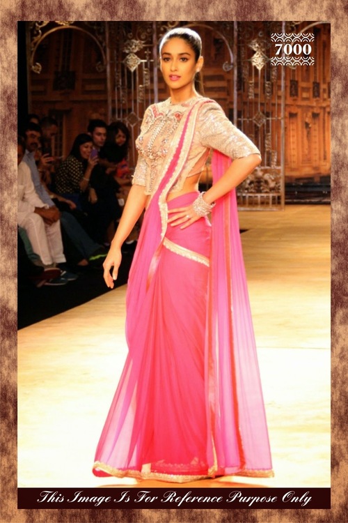 Pink Georgette Fancy Stylish Party Wear Saree - 6.30 Meter Length, Short Sleeves | Dry Clean and Washable, Perfect for All Seasons