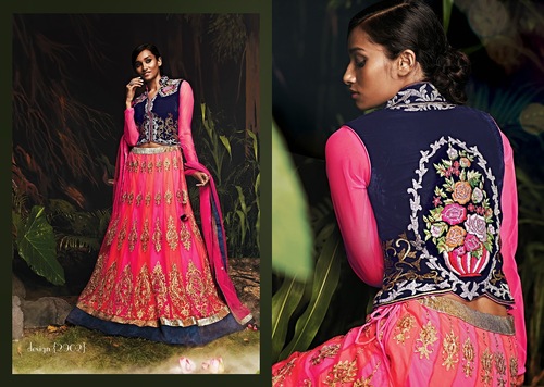 Wedding Wear Pink Color Lehengas Cholie