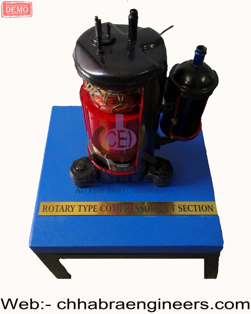 Blue Cut Section Model Rotary Type Compressor