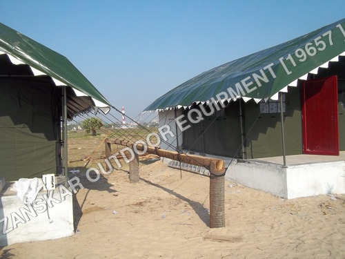 Camping Tents - Polyester Fabric, Single Layer, Laminated, Fiber Poles | Plain Camp Tent Design, Ideal for Outdoor Adventures