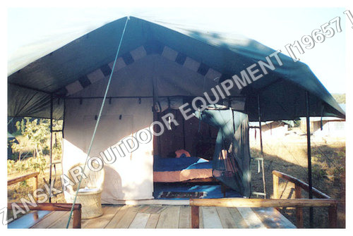 Deluxe Cottage Tent - Polyester Material, Single Layer Design | Laminated Fiber Poles, Plain Camp Tent Style