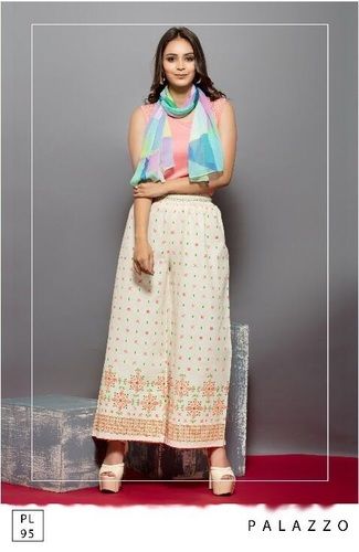 Multi Color Stylish Cotton Palazzo