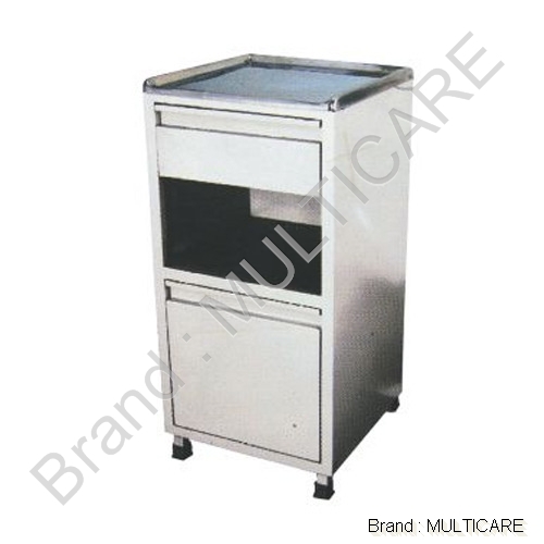 Patient Medicine Cupboard (DX) - CRCA Sheet 16x16x32 Inches Epoxy Powder Coated | Stainless Steel Top One Drawer One Box Raised Edges