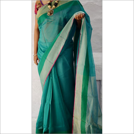 Fancy Teal Green Silk Saree