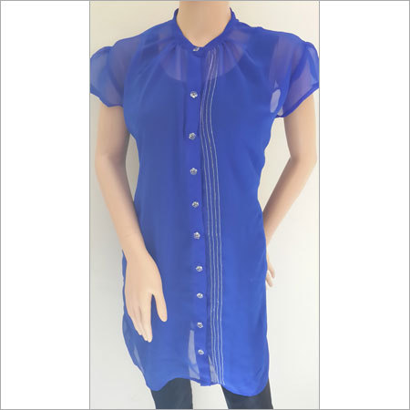 Blue Chiffon Ladies Top