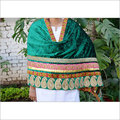Velvet Brocade Embroidered Shawl Dupatta