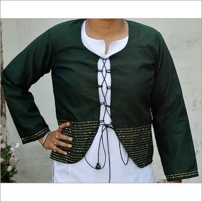 Moss Green Moonga Silk Jacket