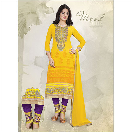 Chiffon Straight Cut Suit