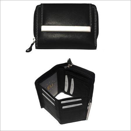 Black Leather Ladies Wallets