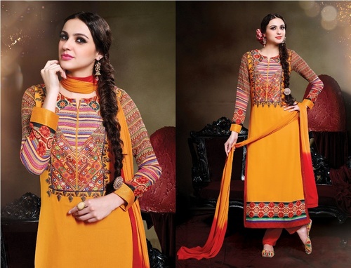 Digital Printed Straight Salwaar Kameez
