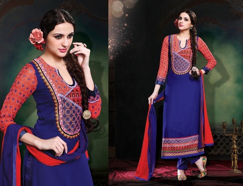 Digital Printed Straight Salwaar Kameez
