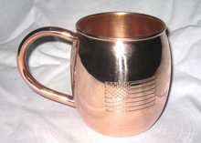 Copper Mugs - Copper 10x8x8 cm, 400ml | Laser-Etched, Insulated, Ergonomic Handle, Polished Finish