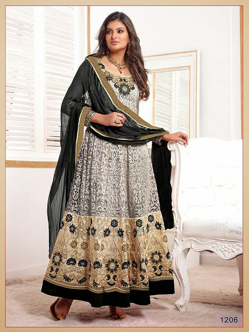 White And Black Designer Salwar Kameez