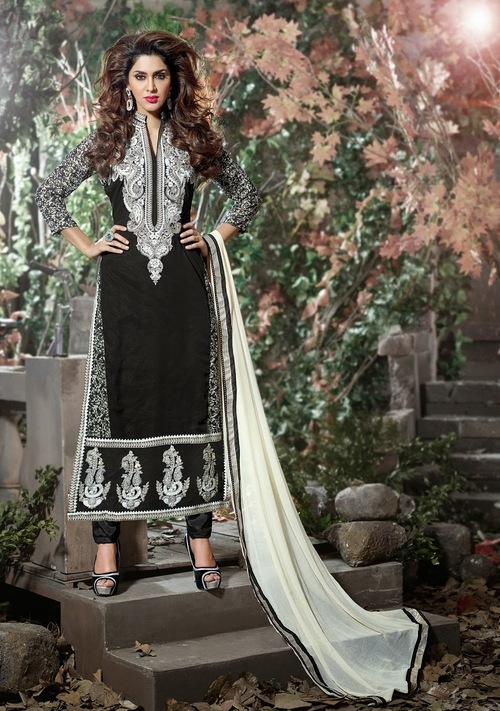 Black And White Designer Salwar Suit