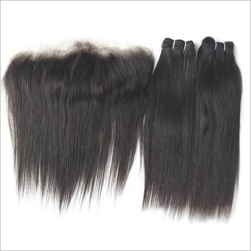 Raw Straight Frontal and weft hair extensions