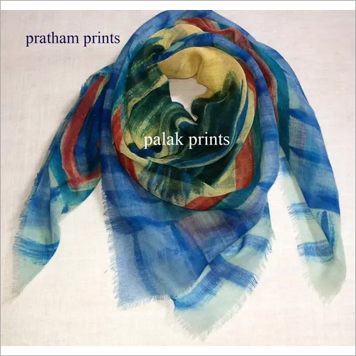 Wool Hand Print Square Scarves