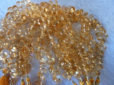 Citrine Heart Shape Beads