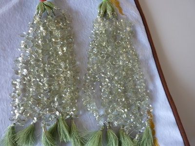 Green Amethyst Faceted Tear Drops Beads