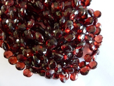 Hessonite Garnet Heart Shape Beads