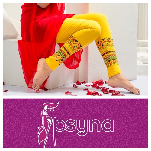 Yellow Color Leggings With Unique Print