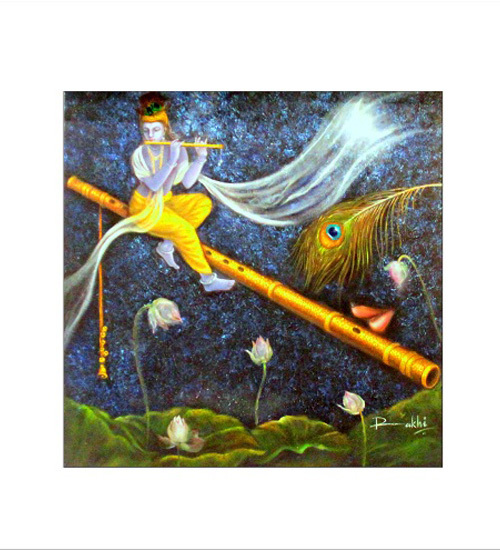 Acrylic Painting on Canvas - Krishna Leela