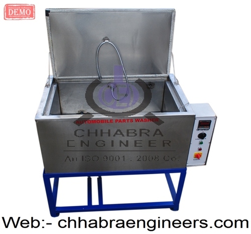 Automobile Parts Washer - Stainless Steel, 3-4 Foot Height, Silver Color | Compact Design, Corrosion Resistant, 50 Watt Power, 220-240 Volt