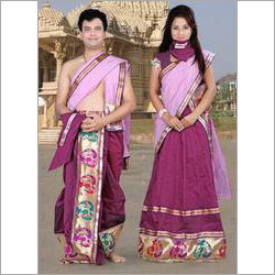 Row Silk Couple Pooja Set