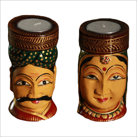 TEALIGHT HOLDER MAN WOMWN FACE