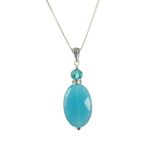 Sterling Silver Aqua Chalcedony Pendant