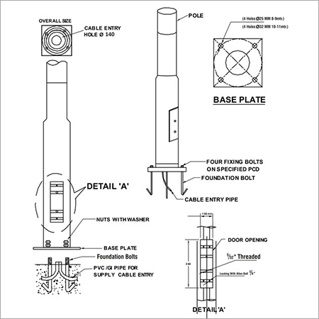 Heavy Weight Surface Mounting Swaged Pole