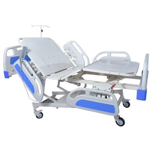 Electric ICU Bed - Rectangular M.S. Tube Frame, 2100 mm x 900 mm x 500-800 mm, White | 5 Functionality, High Strength, Durable Finish, Comfortable for Patients