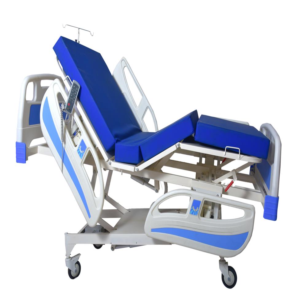 Electric ICU Bed - Rectangular M.S. Tube Frame, 2100 mm x 900 mm x 500-800 mm, White | 5 Functionality, High Strength, Durable Finish, Comfortable for Patients