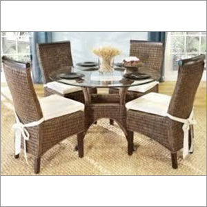 Rattan Webbing Wooden Dining Set