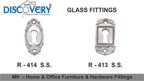 Key Hall - Stainless Steel Zinc Alloy Glass Fitting R-413, Glossy Matt Two Tone Finish, Silver Wenge Colors, Low Maintenance Easy Installation