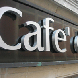 3D Letter Signage Board - Metal, Variable Dimensions, Silver | Brushed Finish, Durable, Eye-Catching, Customizable, Wall Mount