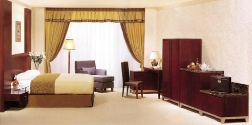 Hotel Bedroom Set - Wood, Varied Dimensions, Brown | Elegant Design, Durable Materials, Comfortable Bedding, Ample Storage, Space Saving, Modern Style, Easy Assembly, Glossy Finish, 1 Year Warranty