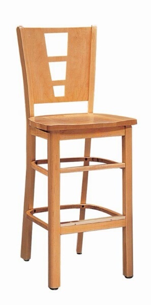 Bar Stool - Wood, 24x18x36", Beige, Natural Finish | Stylish Design, Durable, Comfortable Seating, Easy Assembly, Sturdy Build