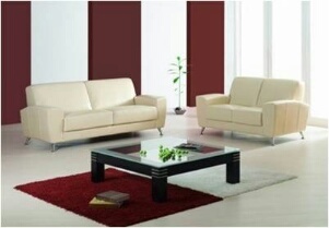 Modern Straight Line Sofa - Leather, 78x36x34 inches, Beige | Elegant Design, Comfortable Seating, Durable Wood Frame, Metal Legs