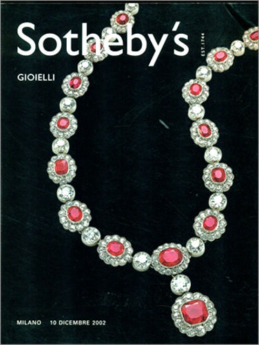 Stheby's Gioielli Milano 10 December 2002 - Hard Cover, 8.5x11 Inches, Red | Jewellery Catalog, High Gloss Pages, Auction Records