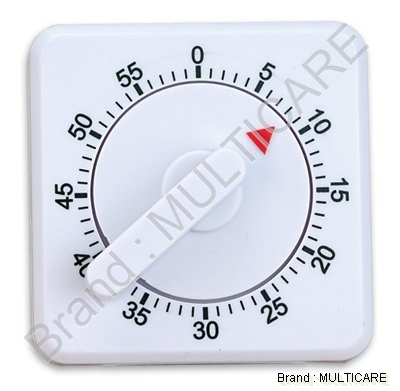 Lab Timer - Plastic, Square, Max 99:99 | Analog Display, Magnetic Back, 30-Second Alarm, Precise Timing