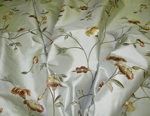 Silk Taffeta Embroidered fabrics