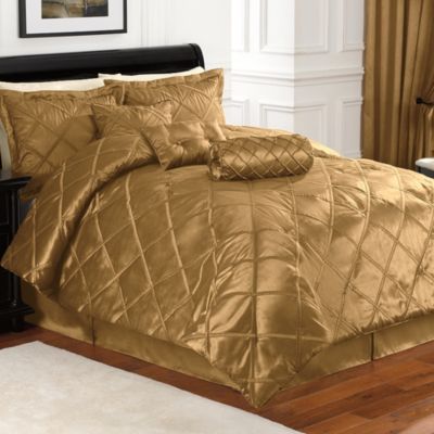 Golden silk quilted bedding
